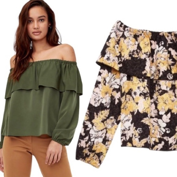 WILFRED | Morel Floral Off Shoulder Blouse Size XS Aritzia - Picture 10 of 10